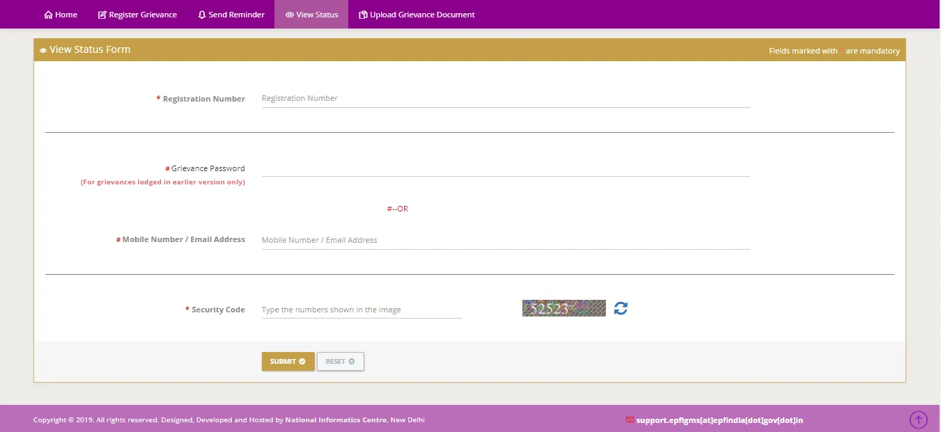 Click on View Status